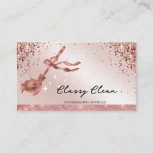 Modern Glitter Cleaning Services Housekeeping Business Card