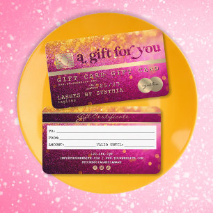 Modern Glitter Credit Card Gift Card Certificate