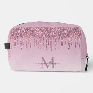 Modern Glitter Drips Personalised Monogram Name Dopp Kit