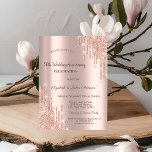 Modern Glitter Drips Rose Gold Wedding Anniversary Invitation<br><div class="desc">A modern,  chic,  and glamourous with glitter drips on a rose gold background.</div>