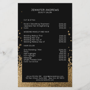 Modern Glitter Drop Gold Schwarz Flyer