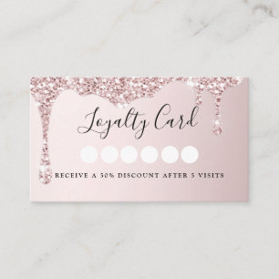 Modern Glitter Drop Salon & Spa  Loyalty Business  Business Card