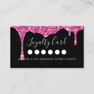 Modern Glitter Drop Salon & Spa Loyalty    Business Card