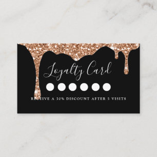 Modern Glitter Drop Salon & Spa Loyalty    Business Card