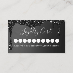 Modern Glitter Drop Salon & Spa  Loyalty Business Card