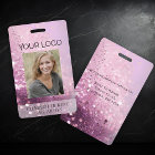 Modern Glitter Employee Photo ID Badge