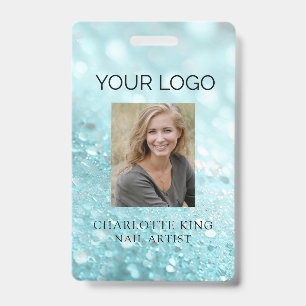 Modern Glitter Employee Photo ID Badge