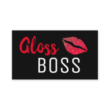 Modern Glitter Lip Gloss Boss Makeup Business Card