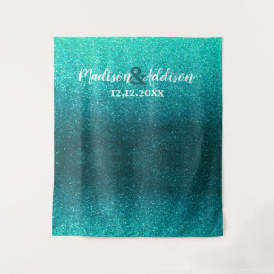 Modern Glitter Ombre Weddings Photo Booth Backdrop Tapestry