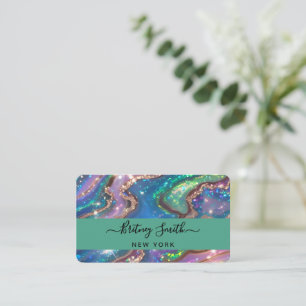 Modern glitter opal background business card