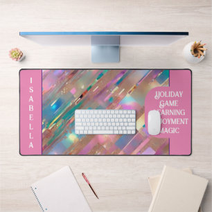Modern Glitter Opal Holographic Collection Desk Mat