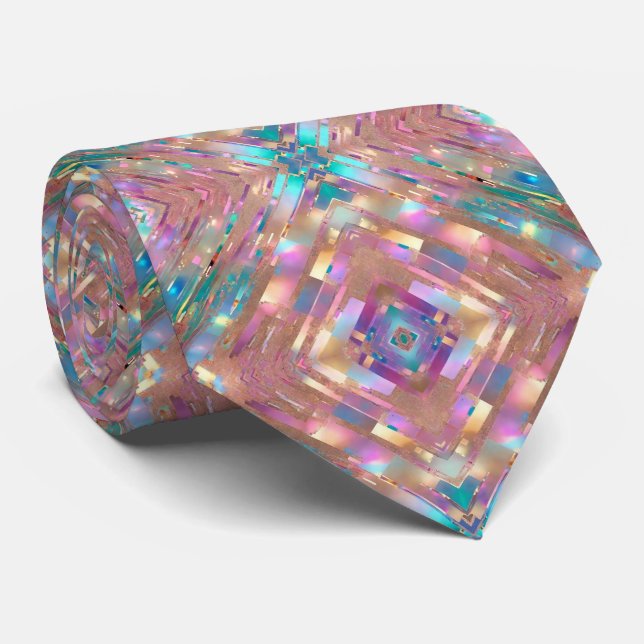 Modern Glitter Opal Holographic Collection Tie (Rolled)