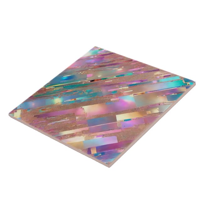 Modern Glitter Opal Holographic Collection Tile (Side)