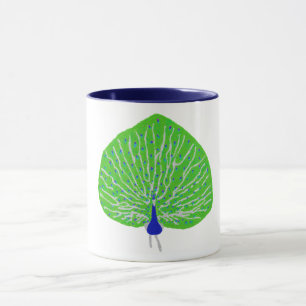 Modern glitter peacock mug