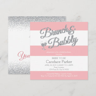 Modern Glitter, Pink Bridal Shower Invitations