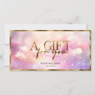 Modern Glitter Pink Certificate Gift Card
