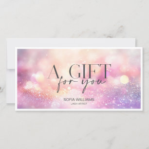 Modern Glitter Pink Certificate Gift Card