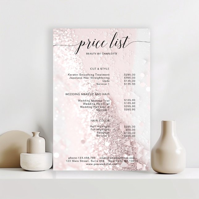 Modern,  glitter price list Poster (Creator Uploaded)