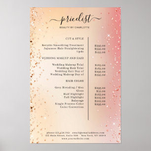 Modern Glitter Price List Poster