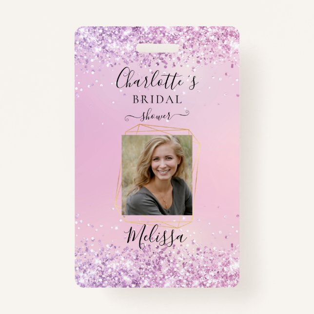Modern Glitter Purple (Imitate)  Badge ID Badge (Front)