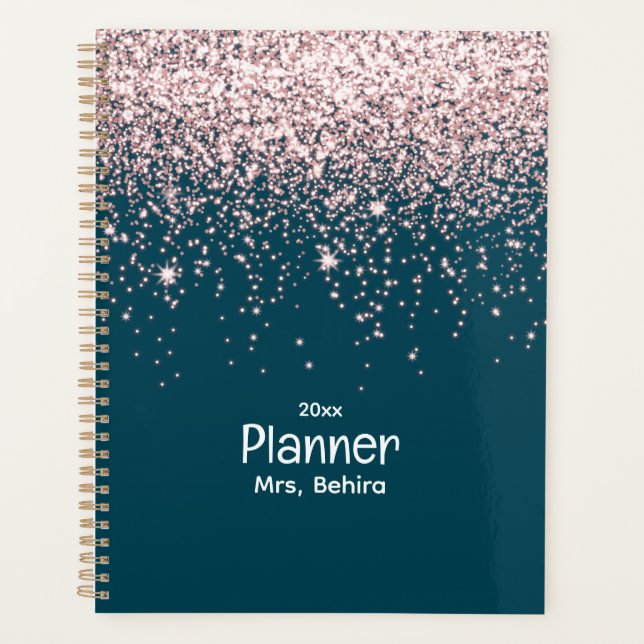 Modern glitter rose back to School Planner (Front)