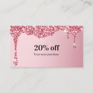 Modern Glitter Salon Discount Card