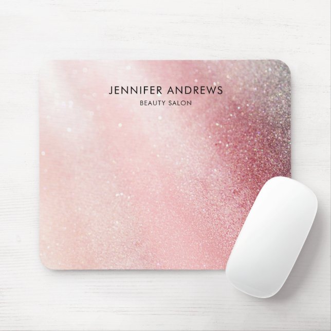 Modern Glitter Salon Light-Pink Mouse Mat (With Mouse)