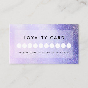 Modern Glitter Salon Loyalty Business Card