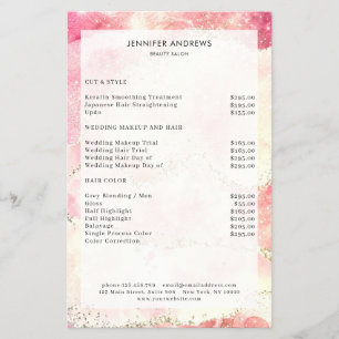 Modern Glitter Salon Price List Flyer