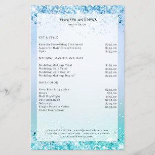 Modern  Glitter Salon Price List Flyer