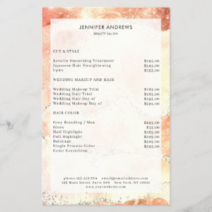 Modern  Glitter Salon Price List   Flyer