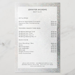 Modern Glitter Salon Price List Flyer