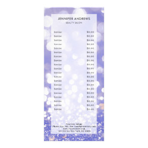 Modern, glitter, salon, pricelist rack card