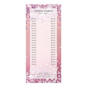 Modern, glitter, salon, pricelist rack card
