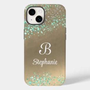 Modern Glitter Sparkle Stars Gold Case-Mate iPhone 14 Case