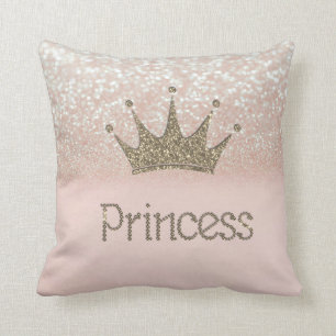 Modern Glitter Tiara,Princess, Glitter Bokeh Cushion