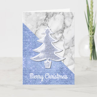 Modern Glittery Christmas Tree Christmas Card