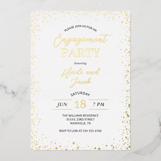 Modern Glitz Engagement Party Invitation (Front)