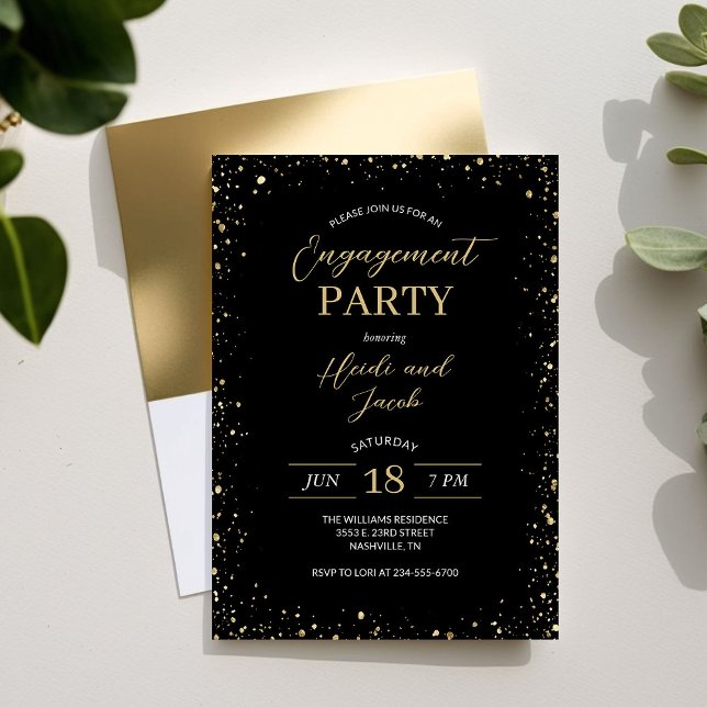 Modern Glitz Engagement Party Invitation (Creator Uploaded)
