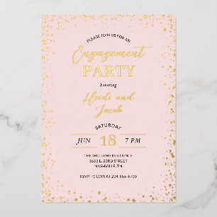 Modern Glitz Engagement Party Invitation Foil Invi