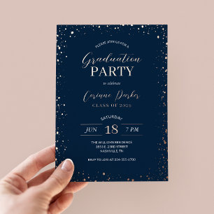 Modern Glitz Graduation Party Foil Invitation