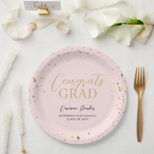 Modern Glitz Personalised Graduation Paper Plate