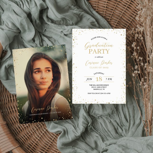 Modern Glitz Photo Graduation Party Invitation (Creator Uploaded)
