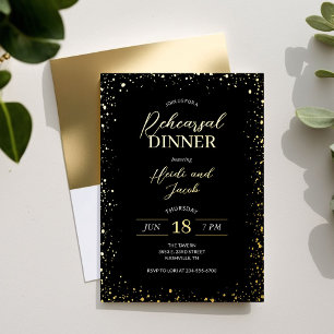 Modern Glitz Rehearsal Dinner Foil Invitation