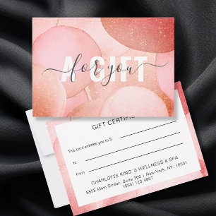 Modern Glitzer Gift Certificates Flat Card