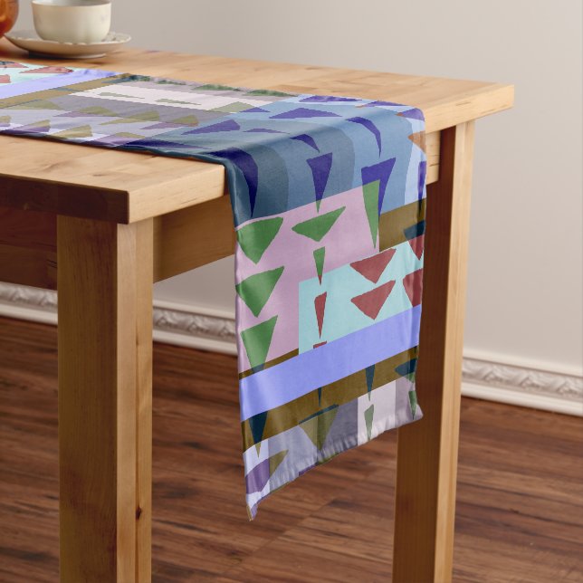 Modern Global Geometric Motif – Trend Graphic Short Table Runner (In Situ)