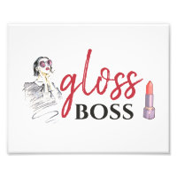 Modern Gloss Boss Girl Black Red Funny World Art