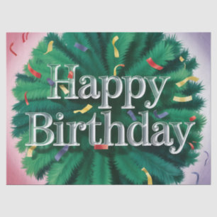 Modern Glossy Happy Birthday Typography Tissue Paper