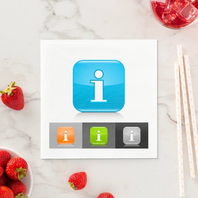 Modern Glossy Information Symbols Napkin (Creator Uploaded)