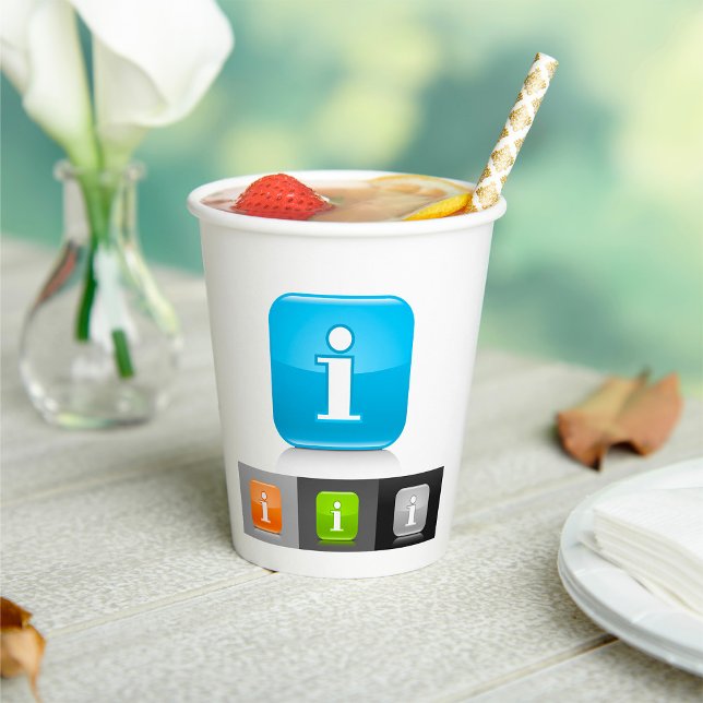 Modern Glossy Information Symbols Paper Cups (Creator Uploaded)